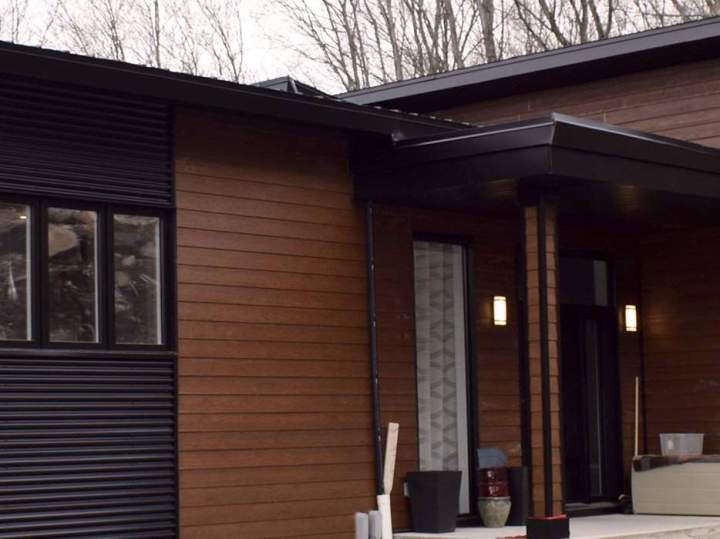 Maison revêtu fibre en bois Repentigny